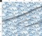Nautical Waves Sea Horses Coastal Blue White Ocean Custom Printed Fabric by Spoonflower Various Fabrics by the Yard or Fat Quarter